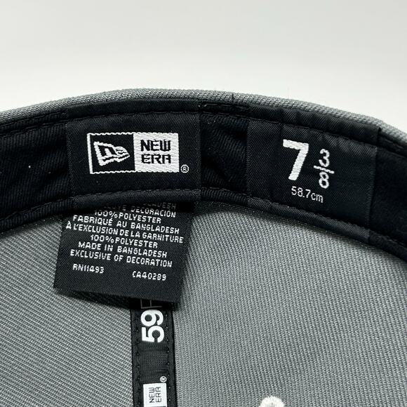 Feature Hat Baseball Cap Spellout New Era 59Fifty Streetwear Gray Fitted 7 3/8 - Picture 10 of 11
